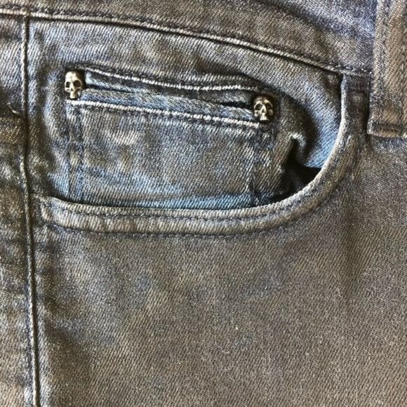 The Kooples Skull Hardware Two Tone Slim Straight Jeans - Picture 2 of 11